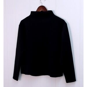 Black Mock Neck Long Sleeve Top Minimalist Modern Essential Size XS / #9082‎